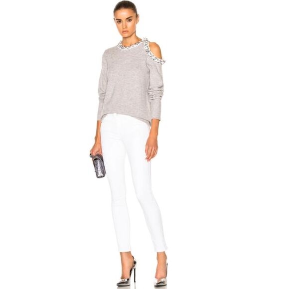 3.1 Phillip Lim Beaded Sequin Sweater Cut Out Crew Neck Yak Cashmere Wool Blend - Picture 13 of 13